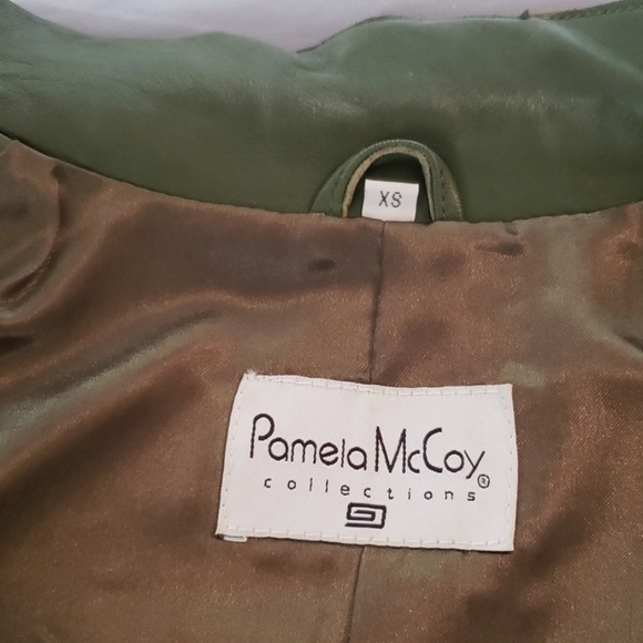 NWOT Pamela McCoy Military Inspired Leather Jacket - Picture 3 of 8